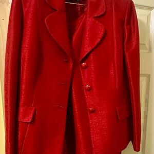 Elegant Red Blazer and Top Set